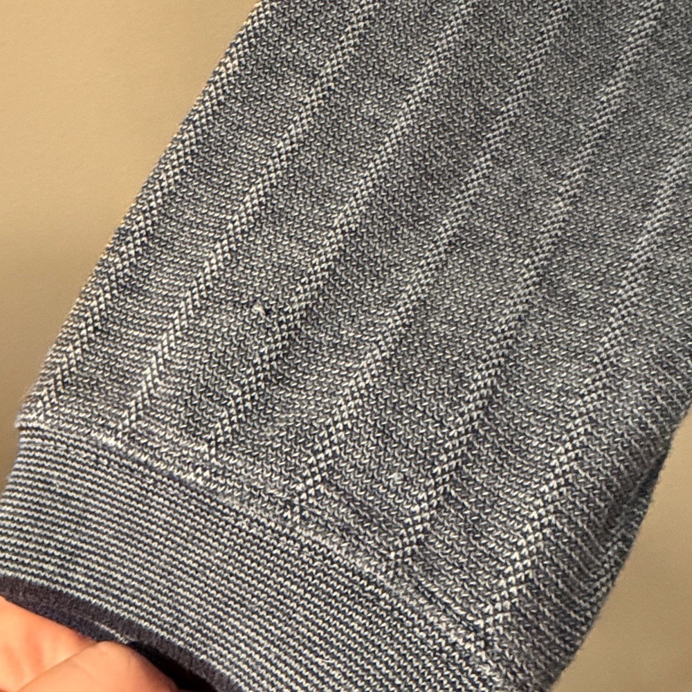 Blue Long Sleeve Knit Sweater Polo - Picture 3 of 7